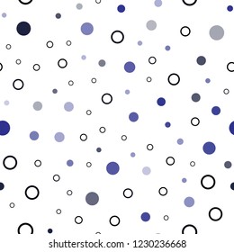 Dark BLUE vector seamless template with circles. Beautiful colored illustration with blurred circles in nature style. Pattern for trendy fabric, wallpapers.
