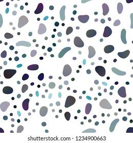 Dark BLUE vector seamless template with spots. Glitter abstract illustration with blurred drops of rain. Design for textile, fabric, wallpapers.