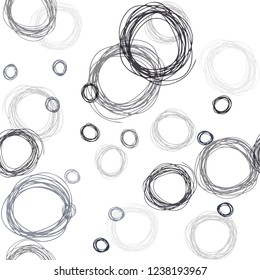 Dark BLUE vector seamless template with circles. Glitter abstract illustration with blurred drops of rain. Pattern for trendy fabric, wallpapers.