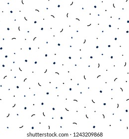 Dark BLUE vector seamless template with circles, triangles. Colorful illustration with circles and lines in futuristic style. Pattern for design of window blinds, curtains.