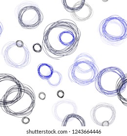 Dark BLUE vector seamless template with circles. Beautiful colored illustration with blurred circles in nature style. Pattern for design of fabric, wallpapers.