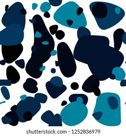 Dark BLUE vector seamless template with circles. Beautiful colored illustration with blurred circles in nature style. Design for textile, fabric, wallpapers.