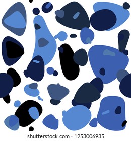 Dark BLUE vector seamless template with circles. Glitter abstract illustration with blurred drops of rain. Pattern for design of fabric, wallpapers.