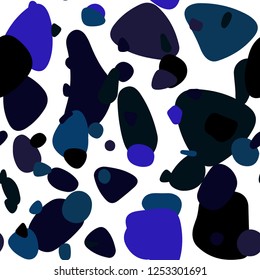 Dark BLUE vector seamless template with circles. Illustration with set of shining colorful abstract circles. Pattern for design of fabric, wallpapers.