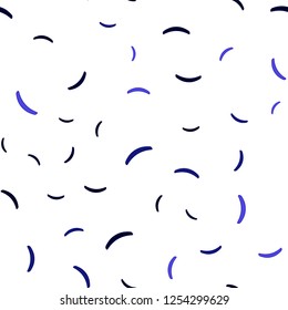 Dark BLUE vector seamless template with curved lines. Colorful abstract illustration with gradient lines. A new texture for your  ad, booklets, leaflets.