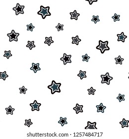 Dark BLUE vector seamless template with sky stars. Modern geometrical abstract illustration with stars. Template for business cards, websites.