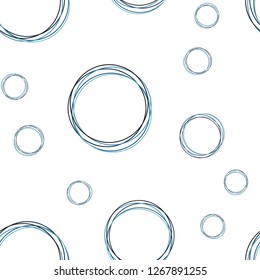 Dark BLUE vector seamless template with circles. Modern abstract illustration with colorful water drops. Pattern for trendy fabric, wallpapers.