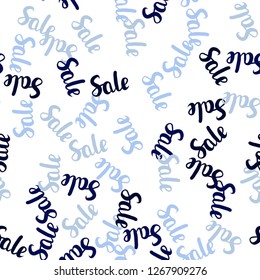 Dark BLUE vector seamless template with 70, 90% selling. Shining colorful illustration with isolated selling prices. Template for season sales, shopping ads.