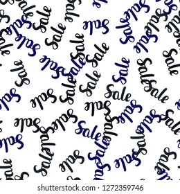 Dark BLUE vector seamless template with 70, 90% selling. Illustration with signs of sales on abstract template. Backdrop for super sales on Black Friday.