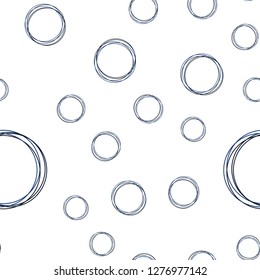 Dark BLUE vector seamless template with circles. Blurred bubbles on abstract background with colorful gradient. Texture for window blinds, curtains.