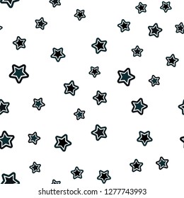 Dark BLUE vector seamless template with sky stars. Decorative shining illustration with stars on abstract template. Template for business cards, websites.