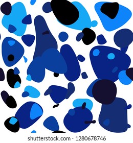 Dark BLUE vector seamless template with circles. Beautiful colored illustration with blurred circles in nature style. Pattern for design of fabric, wallpapers.