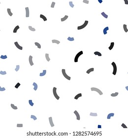 Dark BLUE vector seamless template with bubble shapes. Colorful abstract illustration with gradient lines. Textured wave pattern for backgrounds.