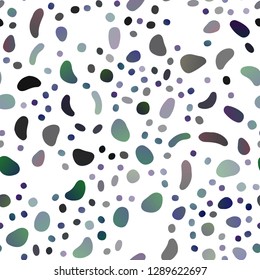 Dark BLUE vector seamless template with spots. Abstract illustration with colored bubbles in nature style. Pattern for design of window blinds, curtains.