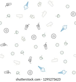 Dark BLUE vector seamless template with organic meal. Blurred decorative design of snacks in doodle style. Design for ad, poster, banner of cafes or restaurants.