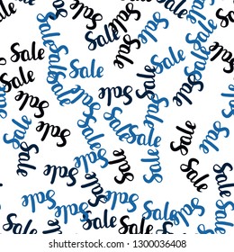Dark BLUE vector seamless template with 70, 90% selling. Abstract illustration with colorful gradient symbols of sales. Backdrop for super sales on Black Friday.