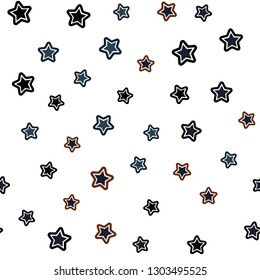 Dark Blue vector seamless template with sky stars. Blurred decorative design in simple style with stars. Texture for window blinds, curtains.
