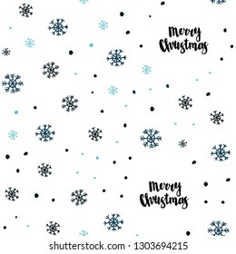 Dark BLUE vector seamless template with ice snowflakes. Colorful snowflakes with gradient on abstract background. Pattern for design of fabric, wallpapers.
