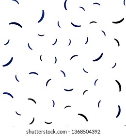 Dark BLUE vector seamless template with bent lines. Geometric illustration in abstract style with gradient.  Colorful wave pattern for your design.