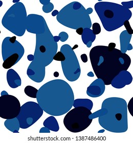 Dark BLUE vector seamless template with circles. Glitter abstract illustration with blurred drops of rain. Design for textile, fabric, wallpapers.