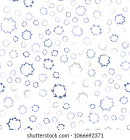 Dark BLUE vector seamless  texture with disks. Blurred bubbles on abstract background with colorful gradient. Pattern can be used as texture of wallpapers.