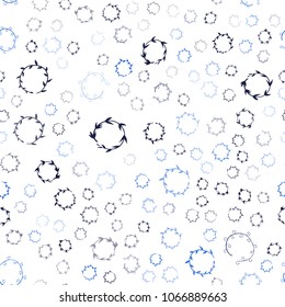 Dark BLUE vector seamless  texture with disks. Illustration with set of shining colorful abstract circles. New design for ad, poster, banner of your website.