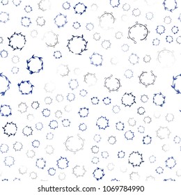 Dark BLUE vector seamless  texture with disks. Blurred decorative design in abstract style with bubbles. Pattern can be used for futuristic ad, booklets.