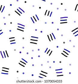 Dark BLUE vector seamless texture with elements of lines. Trendy seamless illustration with abstract lines. Template for business cards, websites.