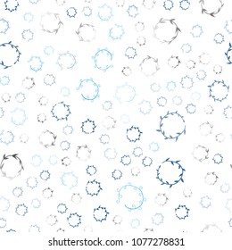Dark BLUE vector seamless  texture with disks. Blurred decorative design in abstract style with bubbles. Completely new template for your brand book.