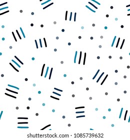 Dark BLUE vector seamless texture with elements of lines. Seamless gradient abstract lines on white background. Pattern for design of window blinds, curtains.
