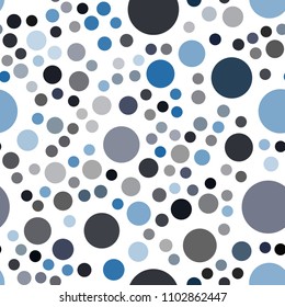 Dark BLUE vector seamless texture with disks. Blurred bubbles on abstract background with colorful gradient. Pattern can be used for ads, leaflets.