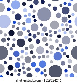 Dark BLUE vector seamless texture with disks. Abstract illustration with colored bubbles in nature style. New design for ad, poster, banner of your website.