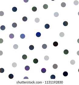 Dark BLUE vector seamless texture with disks. Beautiful colored illustration with blurred circles in nature style. The pattern can be used for ads, leaflets of liquid.