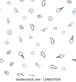 Dark BLUE vector seamless texture with delicious snacks. Beautiful colored illustration with food in doodle style. Doodle design for your business advert of cafes.