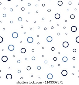 Dark BLUE vector seamless texture with disks. Modern abstract illustration with colorful water drops. New design for ad, poster, banner of your website.