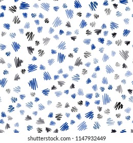 Dark BLUE vector seamless texture with colored lines. Shining colored illustration with sharp stripes. Template for your beautiful backgrounds.