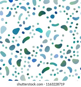 Dark BLUE vector seamless texture with disks. Modern abstract illustration with colorful water drops. Pattern for trendy fabric, wallpapers.