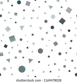 Dark BLUE vector seamless texture in poly style with circles, cubes. Decorative design in abstract style with lines, dots, cubes. Design for textile, fabric, wallpapers.