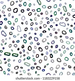 Dark BLUE vector seamless texture with disks. Blurred bubbles on abstract backdrop with colorful gradient. Pattern for design of fabric, wallpapers.