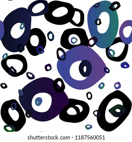Dark BLUE vector seamless texture with disks. Illustration with set of shining colorful abstract circles. Trendy design for wallpaper, fabric makers.
