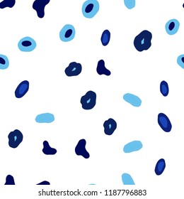 Dark BLUE vector seamless texture with disks. Abstract illustration with colored bubbles in nature style. Pattern for design of window blinds, curtains.