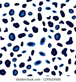 Dark BLUE vector seamless texture with disks. Abstract illustration with colored bubbles in nature style. Trendy design for wallpaper, fabric makers.