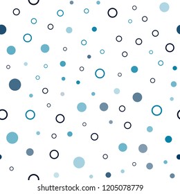 Dark BLUE vector seamless texture with disks. Modern abstract illustration with colorful water drops. Design for textile, fabric, wallpapers.
