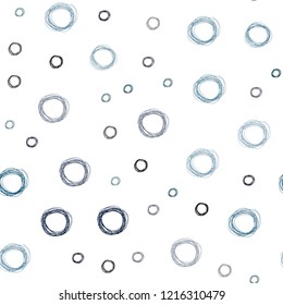 Dark BLUE vector seamless texture with disks. Abstract illustration with colored bubbles in nature style. Pattern can be used as texture of wallpapers.