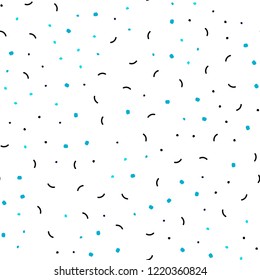 Dark BLUE vector seamless texture with disks, lines. Decorative design in abstract style with triangle structure. Design for textile, fabric, wallpapers.