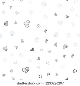 Dark BLUE vector seamless texture with lovely hearts. Illustration with hearts in love concept for valentine's day. Beautiful design for your business advert of anniversary.