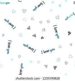 Dark BLUE vector seamless texture with lovely hearts. Illustration with hearts in love concept for valentine's day. Pattern for marriage gifts, congratulations.