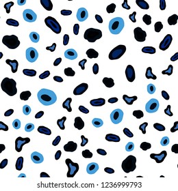 Dark BLUE vector seamless texture with disks. Modern abstract illustration with colorful water drops. Pattern for design of window blinds, curtains.