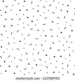 Dark BLUE vector seamless texture with disks, lines. Glitter abstract illustration with connection of triangle structure. Trendy design for wallpaper, fabric makers.