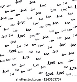 Dark BLUE vector seamless texture with words LOVE YOU. Phrase LOVE YOU with colorful gradient in abstract style. Design for textile, fabric, wallpapers.
